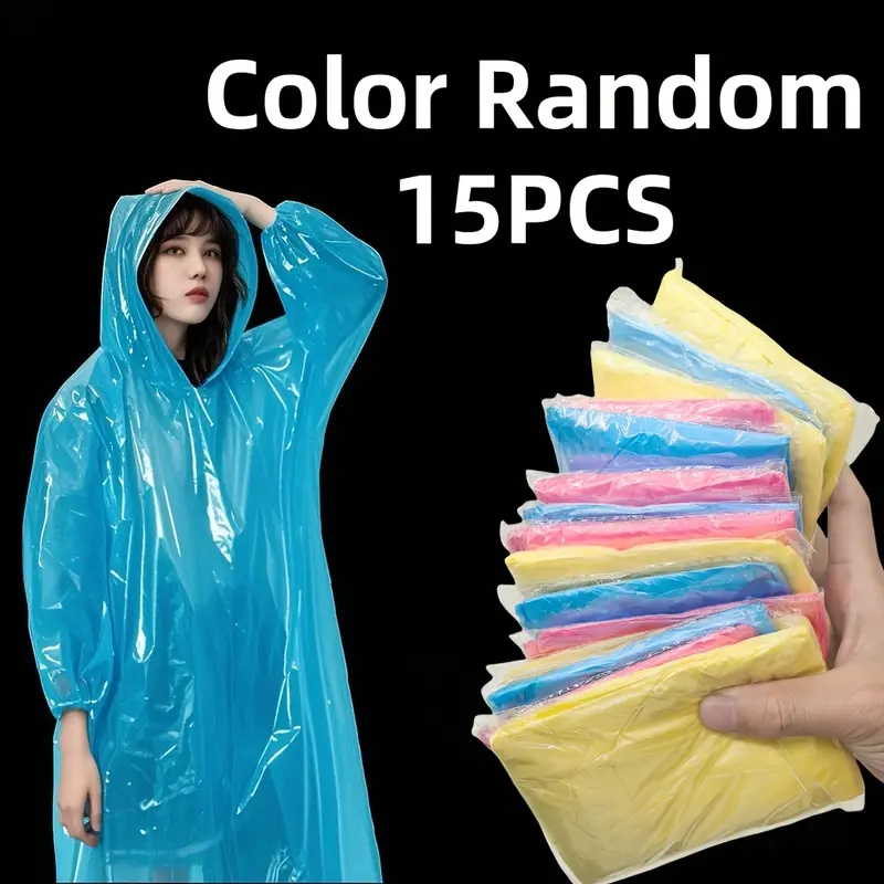 Emergency Poncho Rain - 15/30 Peças de Capas de Chuva