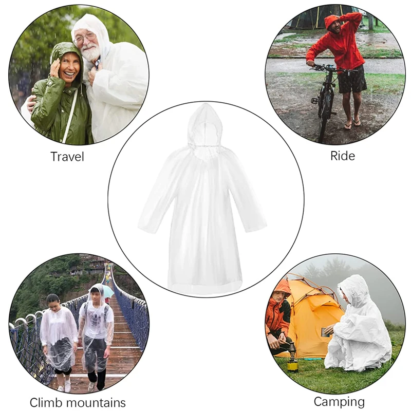 6 peças de capa de chuva desca - Emergency Poncho Rain avaliação e preço