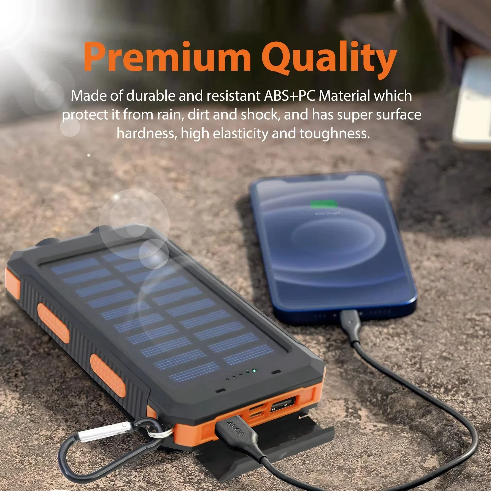 Bateria externa portátil com c - Solar Emergency Charger avaliação e preço